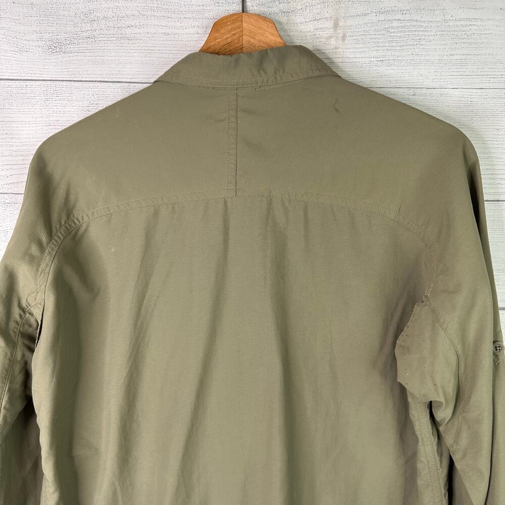 Columbia Women GRT Medium Olive Green Long Sleeve Button-Up Shirt Fishing Hiking - Picture 5 of 11